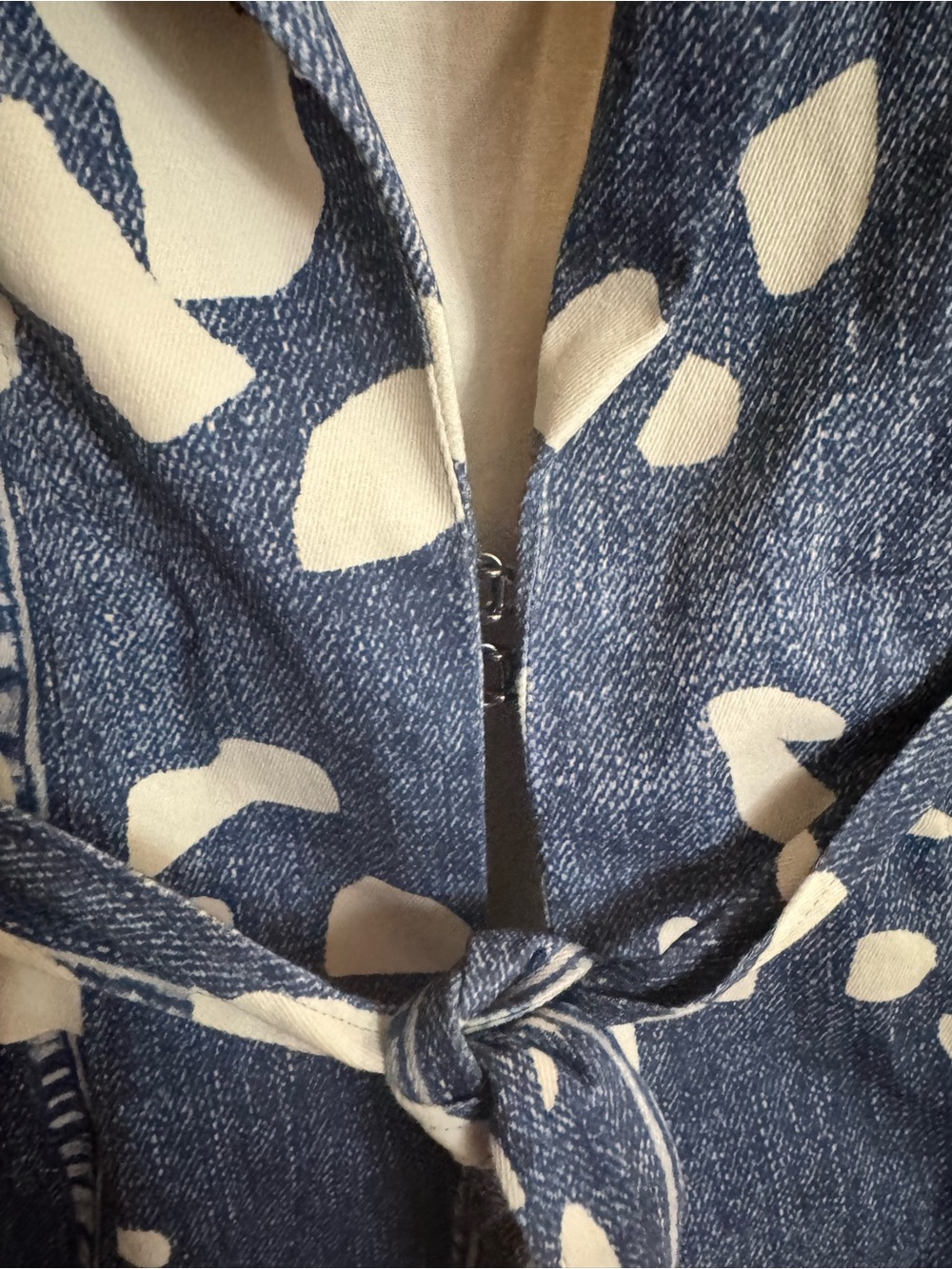 Fashion Nova Blue & White Abstract Wide-Leg Jumpsuit - Picture 7 of 12